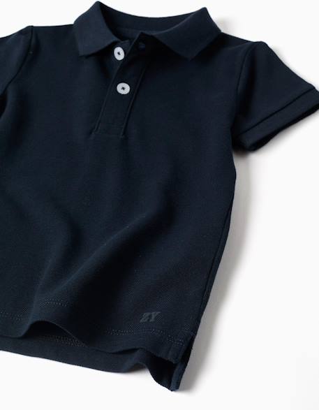 Polo en coton, à manches courtes, boutons Blanc+Bleu+Jaune clair+Orange sombre 7 - vertbaudet enfant 