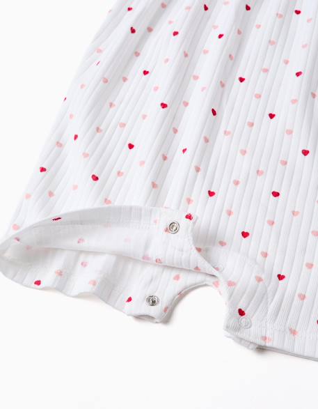 Combishort côtelé avec motif cœur Blanc 4 - vertbaudet enfant 