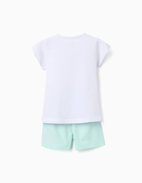 Pyjama en coton à manches courtes et imprimé cœur Blanc 2 - vertbaudet enfant 