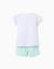 Pyjama en coton à manches courtes et imprimé cœur Blanc 2 - vertbaudet enfant 
