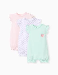 Lot de 3 combishorts sans manches en coton  - vertbaudet enfant