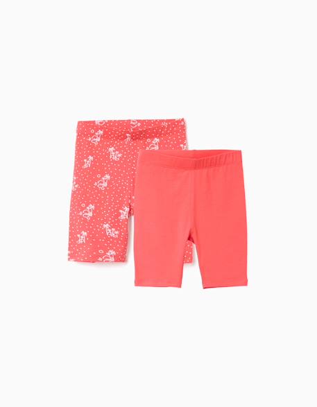 Fille-Lot de 2 cyclistes unis et imprimés