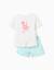 T-shirt en coton + short avec imprimé palmiers Blanc 1 - vertbaudet enfant 