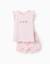 Pyjama en coton avec imprimés cœur et volants Rose clair 1 - vertbaudet enfant 