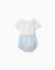 Combinaison 2-en-1 en coton et lin Bleu clair 1 - vertbaudet enfant 