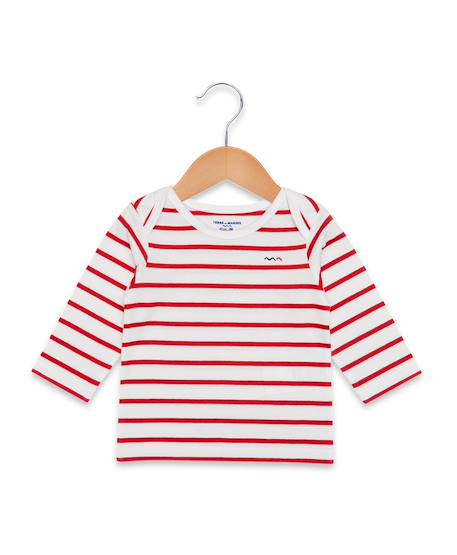 Mariniere manches longues 100% coton bébé fille Fond blanc raye rose 2 - vertbaudet enfant 