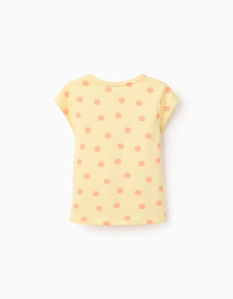 Lot de 2 t-shirts en coton avec imprimés d'été Bleu clair+Jaune clair+Rose 6 - vertbaudet enfant 