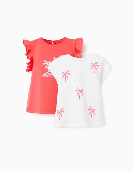 Bébé-Lot de 2 t-shirts en coton avec imprimé palmiers