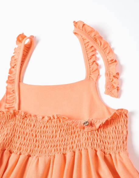 Robe sans manches en coton avec bretelles à volants Orange 3 - vertbaudet enfant 