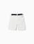 Short midi en sergé avec ceinture Blanc+Bleu clair+Jaune 2 - vertbaudet enfant 