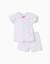 Pyjama en coton côtelé avec motif cœur Blanc 1 - vertbaudet enfant 