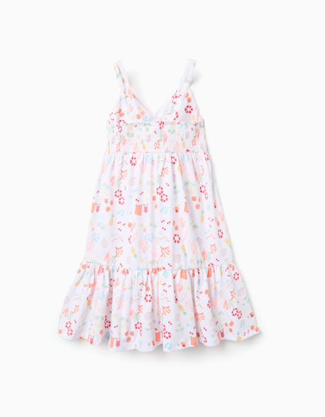Robe évasée sans manches en coton avec motif plage Blanc 2 - vertbaudet enfant 