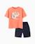 Ensemble t-shirt et short en coton avec imprimé Blanc+Orange sombre 5 - vertbaudet enfant 