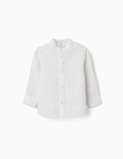 Bébé-Chemise, blouse-Chemise en coton à rayures et col mao b&s