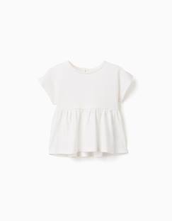 -T-shirt en coton avec ourlet à volants