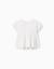 T-shirt en coton avec ourlet à volants Blanc+Rose 1 - vertbaudet enfant 