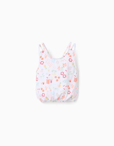 Blouse sans manches en coton avec motif de plage Blanc 1 - vertbaudet enfant 