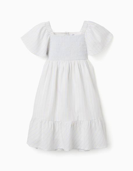 Robe en coton à rayures et doublure b&s Bleu clair 2 - vertbaudet enfant 