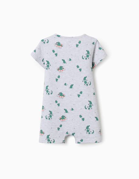 Combishort côtelé avec motif alligator Gris clair 2 - vertbaudet enfant 