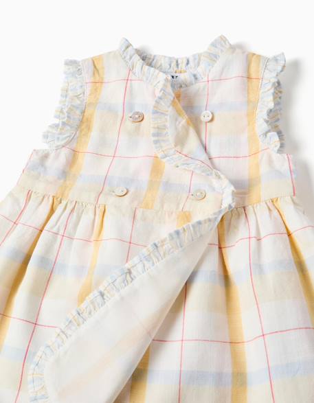 Robe en coton à carreaux + bloomer b&s Blanc 3 - vertbaudet enfant 