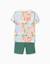 T-shirt en coton avec imprimé plage + short Vert foncé 2 - vertbaudet enfant 