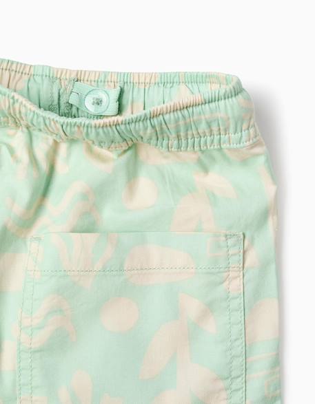 Short midi en sergé avec motif plage Vert clair 3 - vertbaudet enfant 