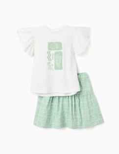 T-shirt en coton + jupe avec motif plage  - vertbaudet enfant