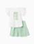 T-shirt en coton + jupe avec motif plage Blanc 1 - vertbaudet enfant 