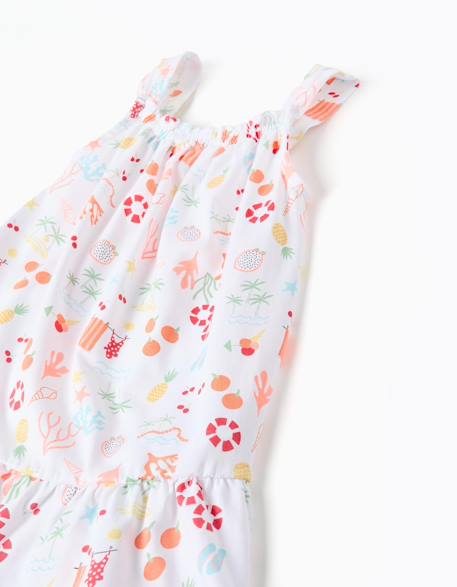 Robe évasée sans manches en coton avec motif plage Blanc 3 - vertbaudet enfant 