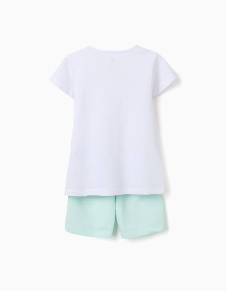 Pyjama en coton à manches courtes et imprimé cœur Blanc 2 - vertbaudet enfant 