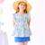 Blouse  fleurie liberty   à volants  appoline Bleu ciel rose 3 - vertbaudet enfant 