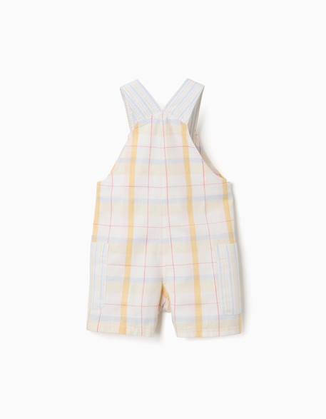 Salopette en coton à carreaux b&s Blanc 2 - vertbaudet enfant 