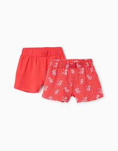Lot de 2 shorts en coton unis et imprimés  - vertbaudet enfant