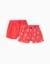 Lot de 2 shorts en coton unis et imprimés Orange sombre+Rose 5 - vertbaudet enfant 
