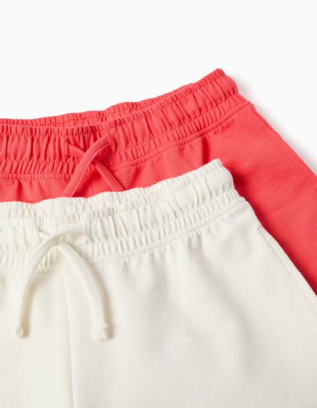 Lot de 2 shorts en coton avec cordon de serrage Jaune clair+Rose 6 - vertbaudet enfant 