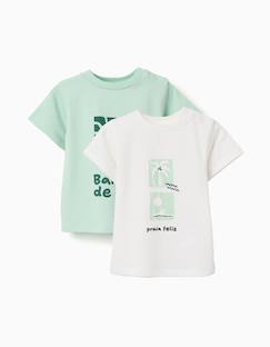 -Lot de 2 t-shirts en coton avec imprimés plage
