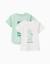 Lot de 2 t-shirts en coton avec imprimés plage Blanc 1 - vertbaudet enfant 