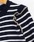 Robe manches longues 100% coton fille Fond naturel raye indigo 4 - vertbaudet enfant 