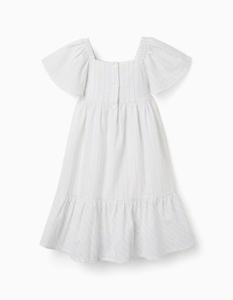 Robe en coton à rayures et doublure b&s Bleu clair 3 - vertbaudet enfant 