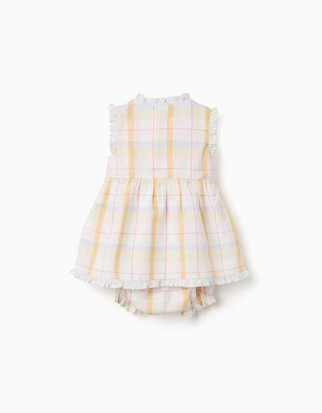 Robe en coton à carreaux + bloomer b&s Blanc 2 - vertbaudet enfant 