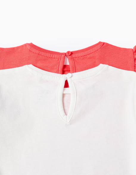 Lot de 2 t-shirts en coton avec imprimé palmiers Bleu clair+Rose 8 - vertbaudet enfant 