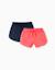 Lot de 2 shorts en coton avec cordon de serrage Rose 1 - vertbaudet enfant 