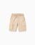 Short en molleton avec poches cargo et cordon de serrage Beige clair+Bleu foncé 1 - vertbaudet enfant 