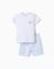 Pyjama en coton à manches courtes et imprimés alligator Blanc 1 - vertbaudet enfant 