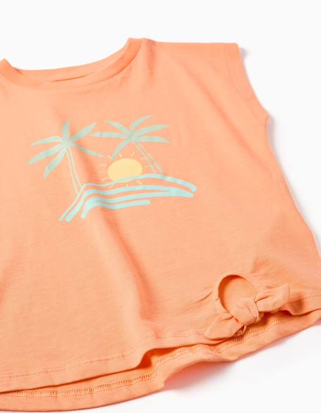 T-shirt en coton avec imprimé soleil et palmiers Orange 3 - vertbaudet enfant 