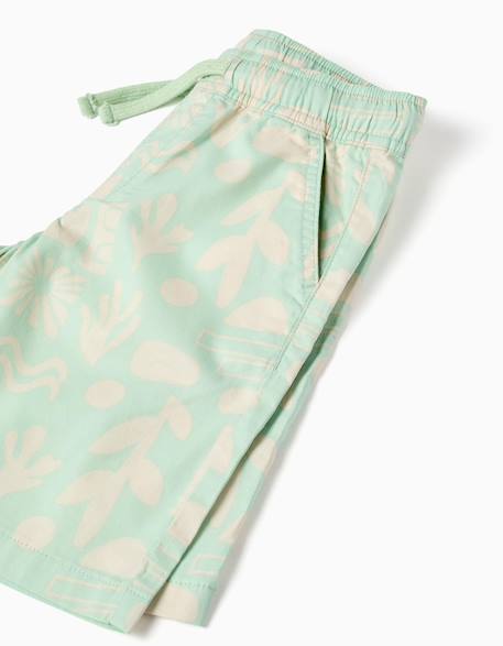 Short midi en sergé avec motif plage Vert clair 4 - vertbaudet enfant 