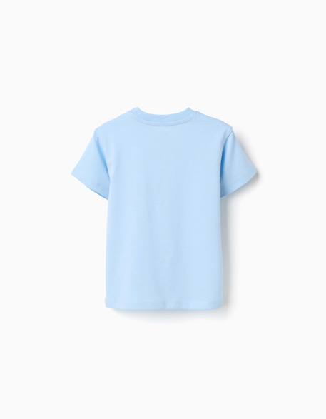 T-shirt en coton avec imprimé poisson 3d Bleu clair+Jaune clair 2 - vertbaudet enfant 