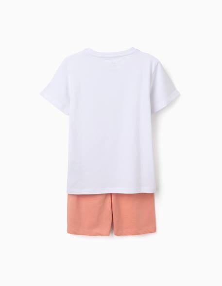 Pyjama en coton à manches courtes et imprimé alligator Blanc 2 - vertbaudet enfant 