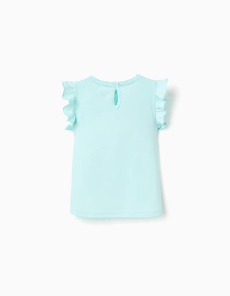 Lot de 2 t-shirts en coton avec imprimé palmiers Bleu clair+Rose 2 - vertbaudet enfant 