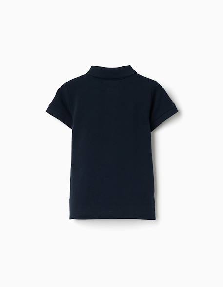 Polo en coton, à manches courtes, boutons Blanc+Bleu+Jaune clair+Orange sombre 6 - vertbaudet enfant 
